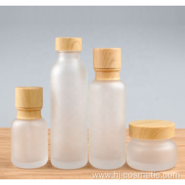 Wholesale empty bamboo cosmetic jars and bottles